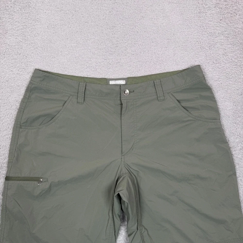 Marmot Mens Olive Green Nylon Stretch Hiking Shorts Size 36 XL Technical Trail